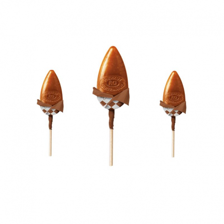 Sucettes plates Pierrot Gourmand au caramel - Etui de 10