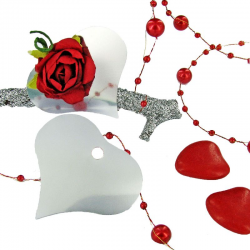 Etiquettes Miroir forme COEUR - 4 vignettes