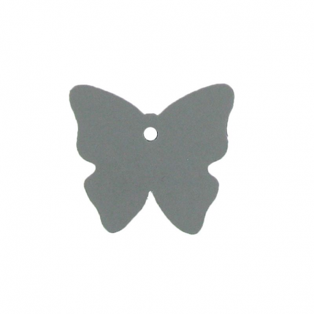 Etiquettes papillon GRIS foncé - 4 vignettes