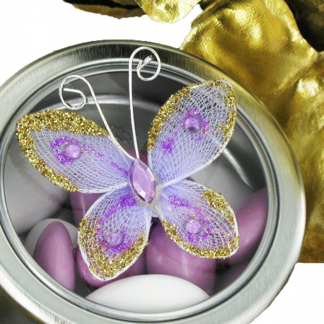 Papillons autocollants LILAS - 4 pièces