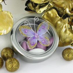 Papillons autocollants LILAS - 4 pièces