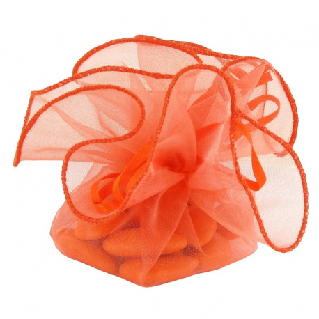 Pochons corolle en organdi ORANGE - 10 pièces