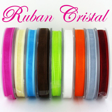 Ruban Cristal BORDEAUX - la bobine de 25 mètres