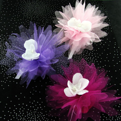 Tulles dentelés Cristal ROSE - 50 pièces