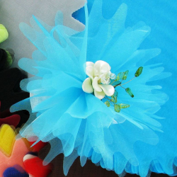 Tulles dentelés Cristal TURQUOISE - 50 pièces