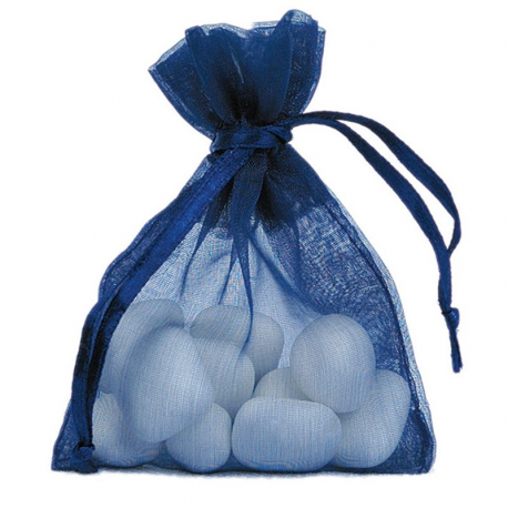 Pochons en organdi MARINE - 10 pièces