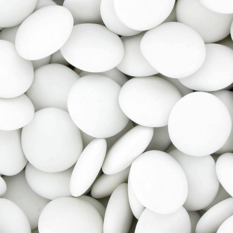 Dragées au Chocolat en forme de Palets BLANC - 1kg