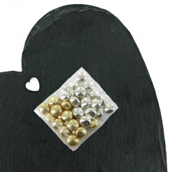 MINI-CONFETTIS au chocolat ARGENT/OR - Echantillon 20g