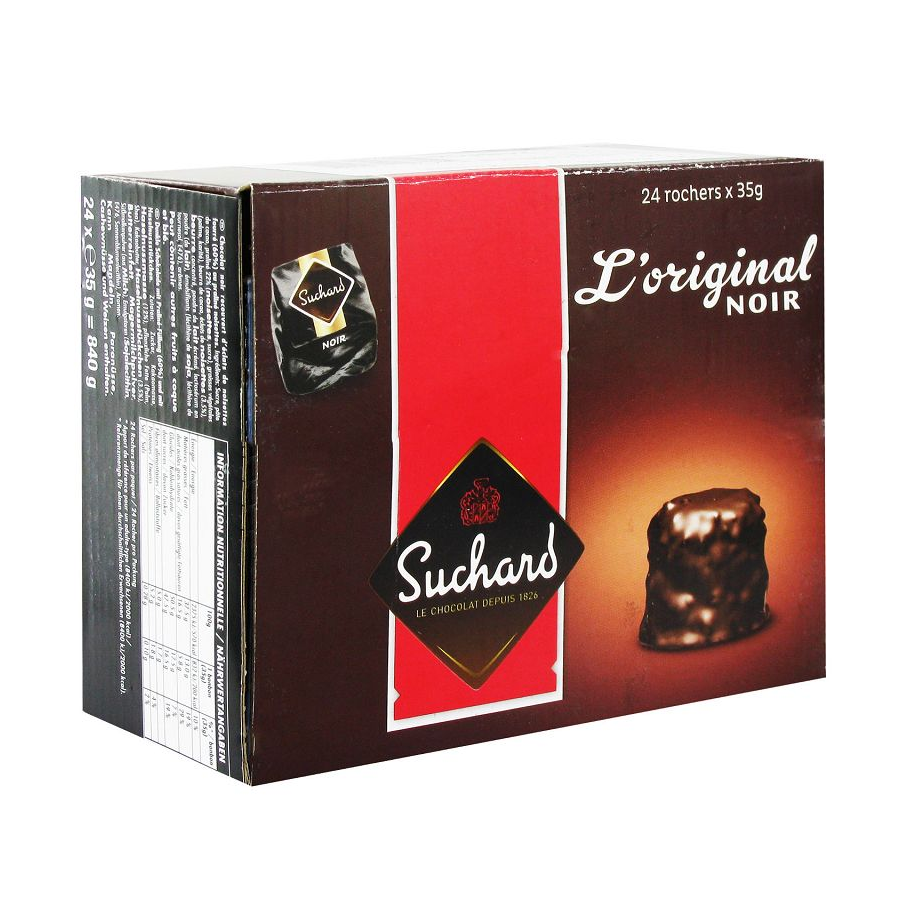 Souchard Rocher Rocher Suchard Noir : chocolat praliné fondant - boite de 24