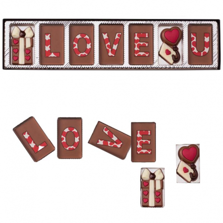 Réglette de chocolat I Love U - 70g