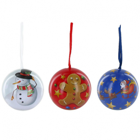 Boules de Noël garnies pièces en chocolat 36g - 24 boules