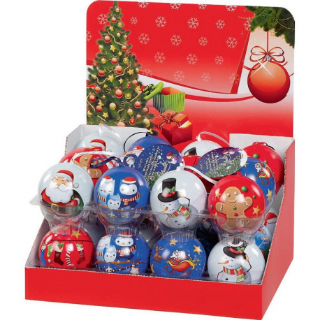 Boules de Noël garnies pièces en chocolat 36g - 24 boules