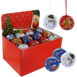 Boules de Noël garnies pièces en chocolat 36g - 24 boules