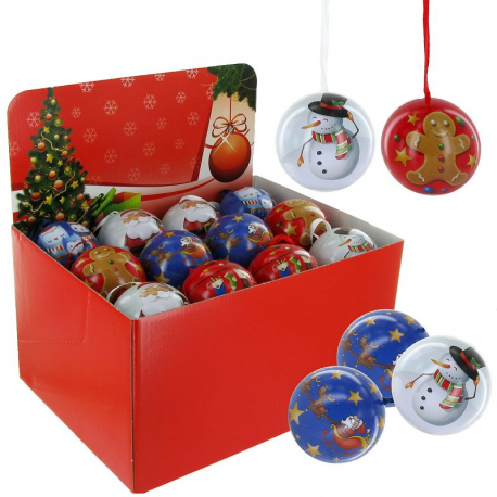Boules de Noël garnies pièces en chocolat 36g - 24 boules