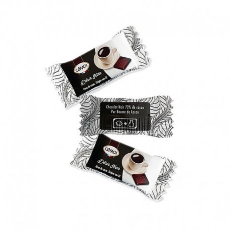 Mini Tablettes désir noir 72% cacao 2,5g - tubo de 500