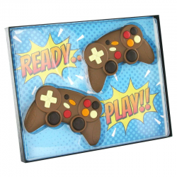 Double manette de jeu en chocolat au lait décoré - coffret de 140g