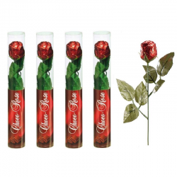 Boutons de roses en chocolat 26cm - le lot de 5