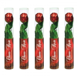 Boutons de roses en chocolat 26cm - le lot de 5