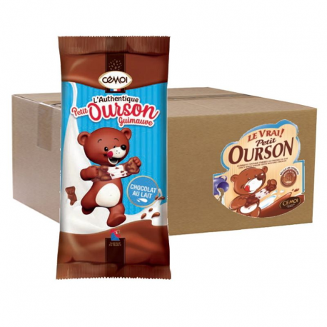 Oursons en guimauve chocolat au lait s/cello - carton de +-240