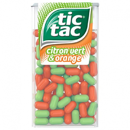 Tic Tac GM Duo citron vert/orange 49g - 24 boîtes de 100 pastilles