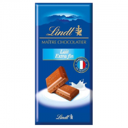 Chocolat au lait extra Lindt 100g - 21 tablettes