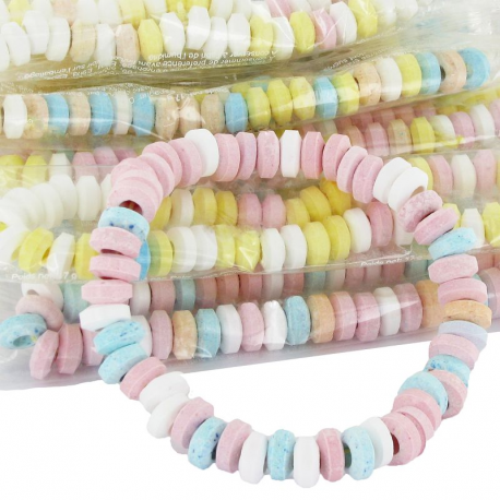 Colliers de bonbons en dextrose emballés Zip Zap 17g - 100 pièces
