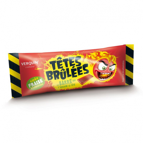Têtes Brûlées barres de rire fraise - boîte de 150