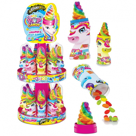 Licornes pop candy Johny Bee - boîte de 18