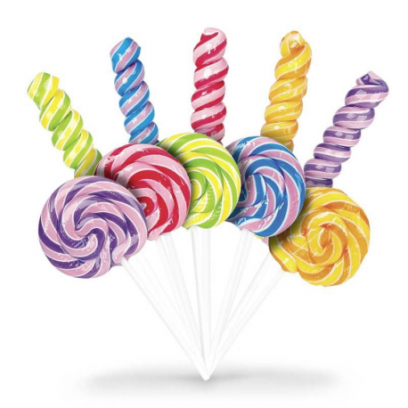 Présentoir en bois et 100 sucettes Rainbow Pop 25g assorties