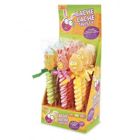 ~Sucettes cache cache Twisty 65g - boîte de 12