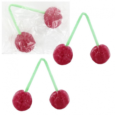Sucettes cerises doubles - les 100