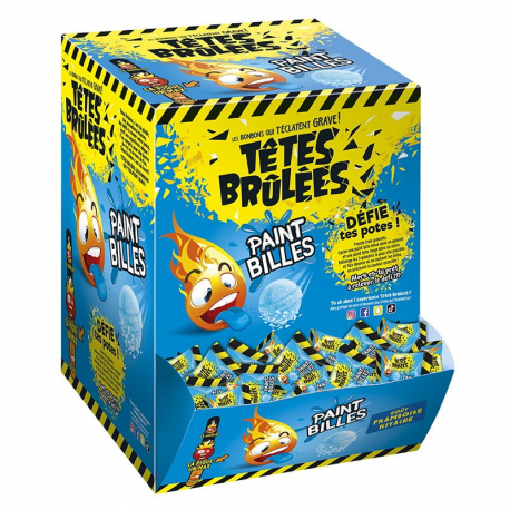 Têtes brûlées Paint billes Framboise (colorent la langue) - boîte de 300