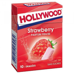 Hollywood dragées strawberry fraise fresh SANS SUCRES - 20 étuis