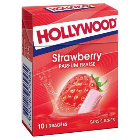 Hollywood dragées strawberry fraise fresh SANS SUCRES - 20 étuis