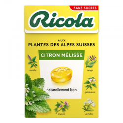 Ricola Citron et Mélisse SANS SUCRES 50g - 20 étuis