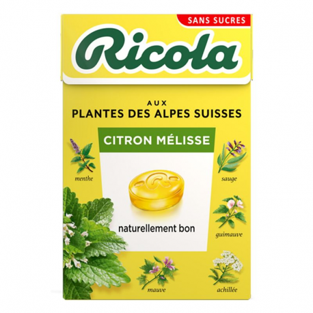 Ricola Citron et Mélisse SANS SUCRES 50g - 20 étuis