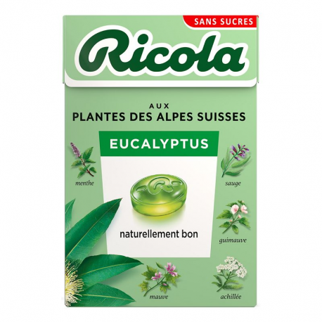 Ricola Eucalyptus SANS SUCRES 50g - 20 étuis