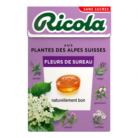 Ricola Fleur de Sureau SANS SUCRES 50g - 20 étuis