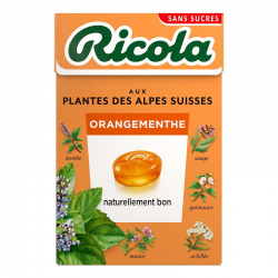 Ricola Orange et Menthe SANS SUCRES 50g - 20 étuis