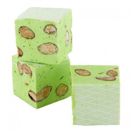 Nougats aux amandes cubes tendres Pistache - 3kg