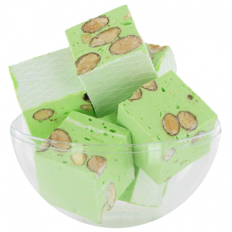Nougats aux amandes cubes tendres Pistache - 3kg