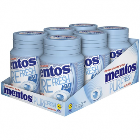Mentos Bottle Pure Fresh Menthe douce SANS SUCRES - le lot de 6