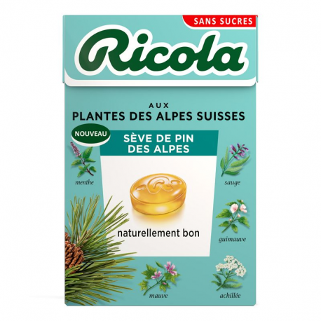 Ricola Sève de Pin SANS SUCRES 50g - 20 étuis