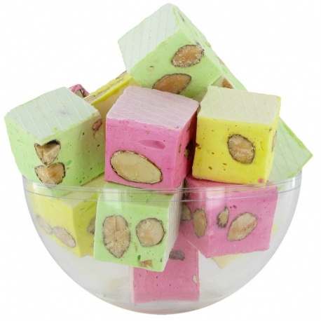 Nougats aux amandes cubes tendres assortis - 3kg