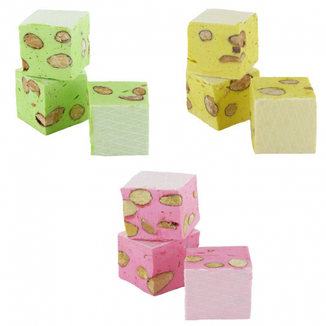 Nougats aux amandes cubes tendres assortis - 3kg