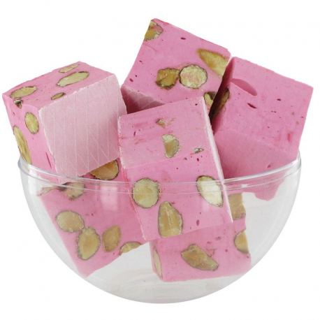 Nougats aux amandes cubes tendres Fraise - 3kg