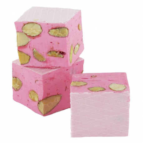 Nougats aux amandes cubes tendres Fraise - 3kg
