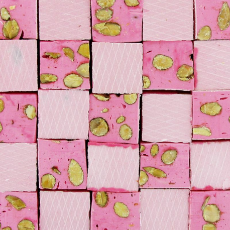 Nougats aux amandes cubes tendres Fraise - 3kg