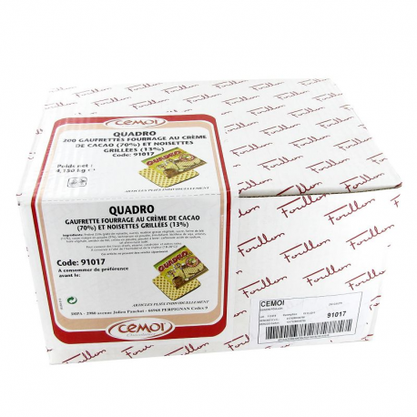 Quadro gaufrette praliné noisette vrac 200 pièces