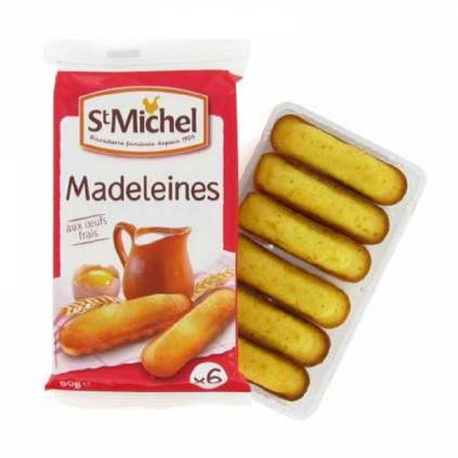Madeleines par 6 longues natures St Michel 80g - 20 paquets